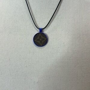Necklace with upcycled Louis Vuitton monogram charm